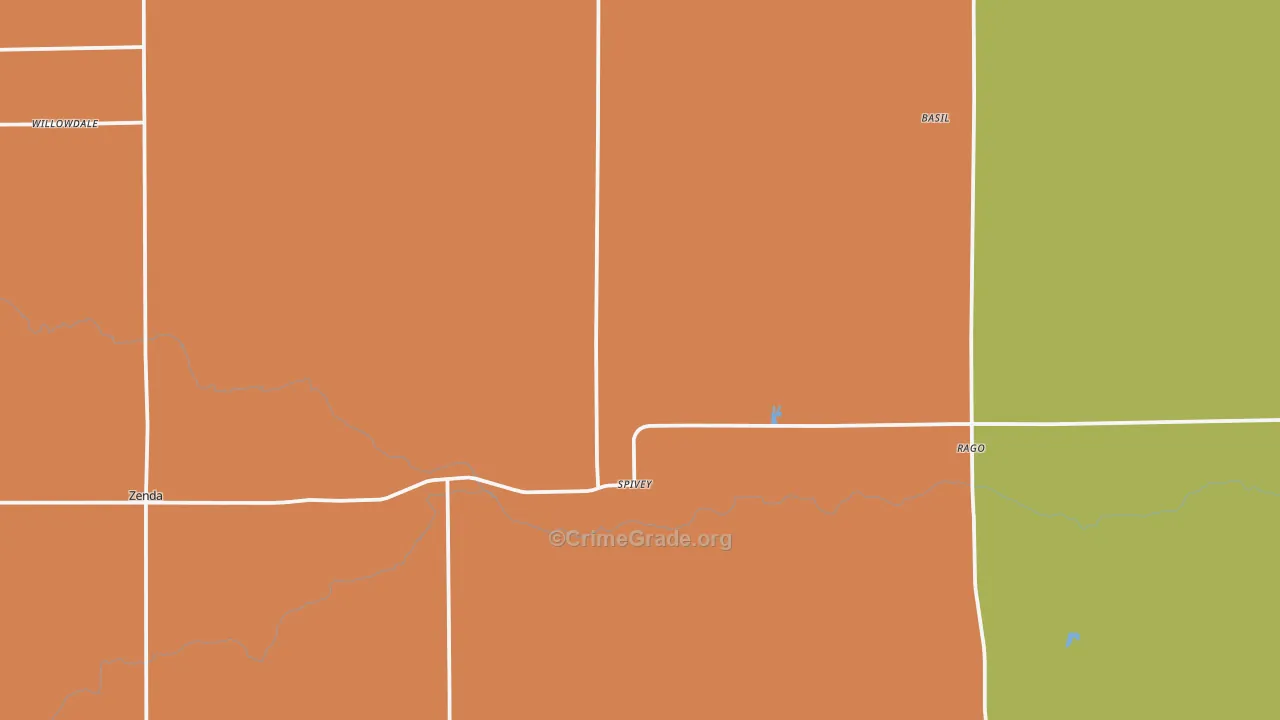 Spivey, KS Map of Assault Rates