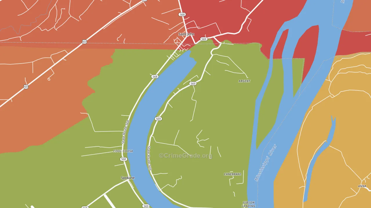Spokane, LA Map of Assault Rates