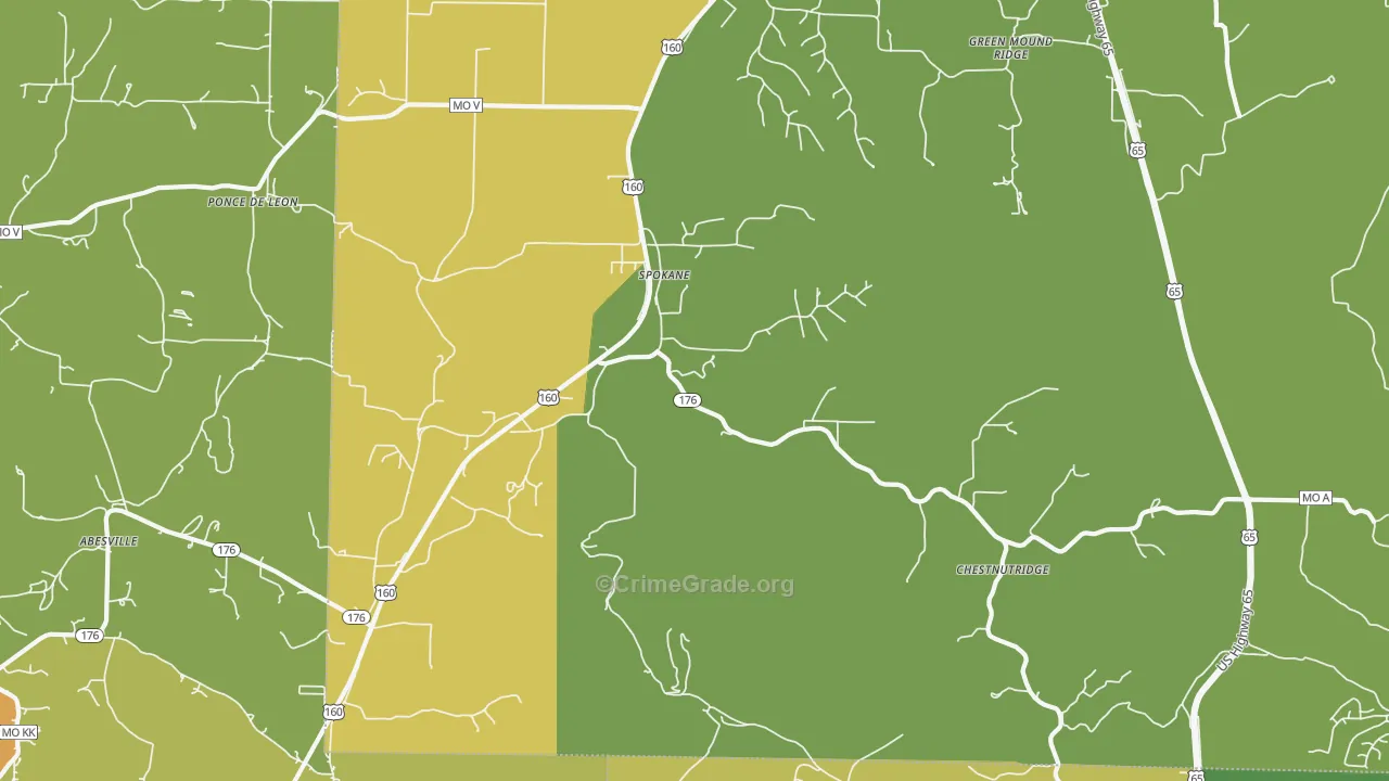 Spokane, MO Map of Assault Rates