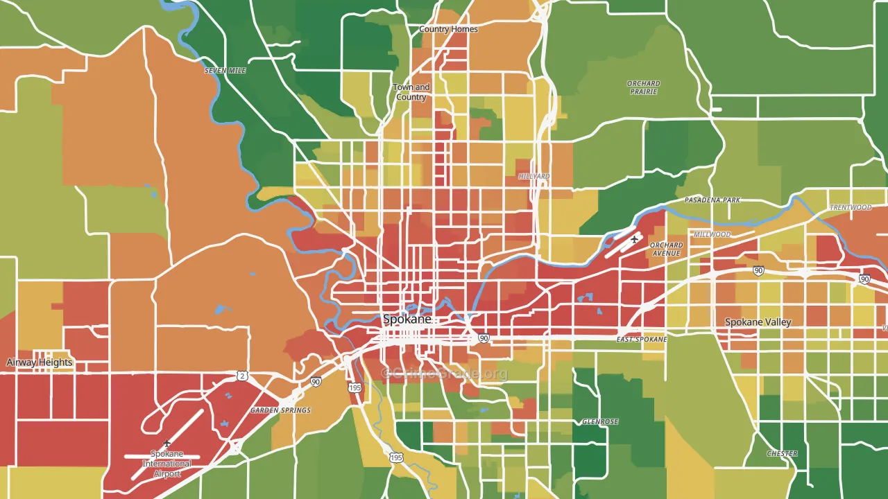 Spokane, WA Map of Assault Rates