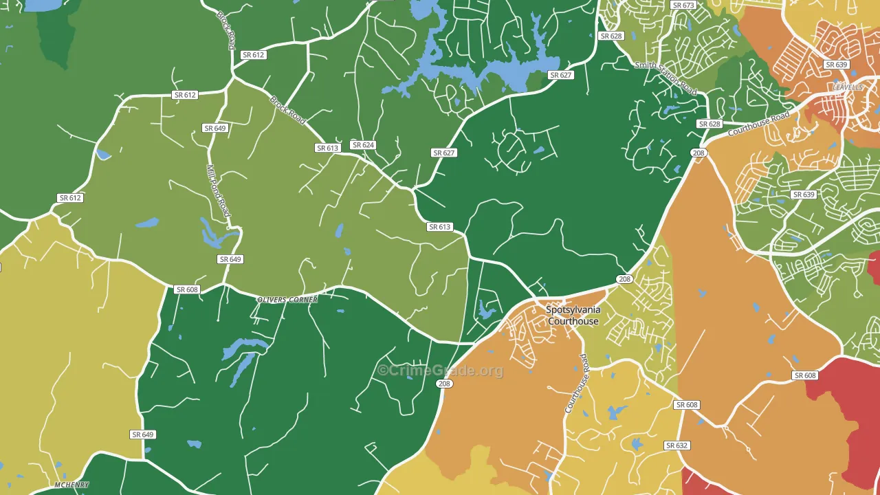 Spotsylvania Courthouse, VA Map of Assault Rates