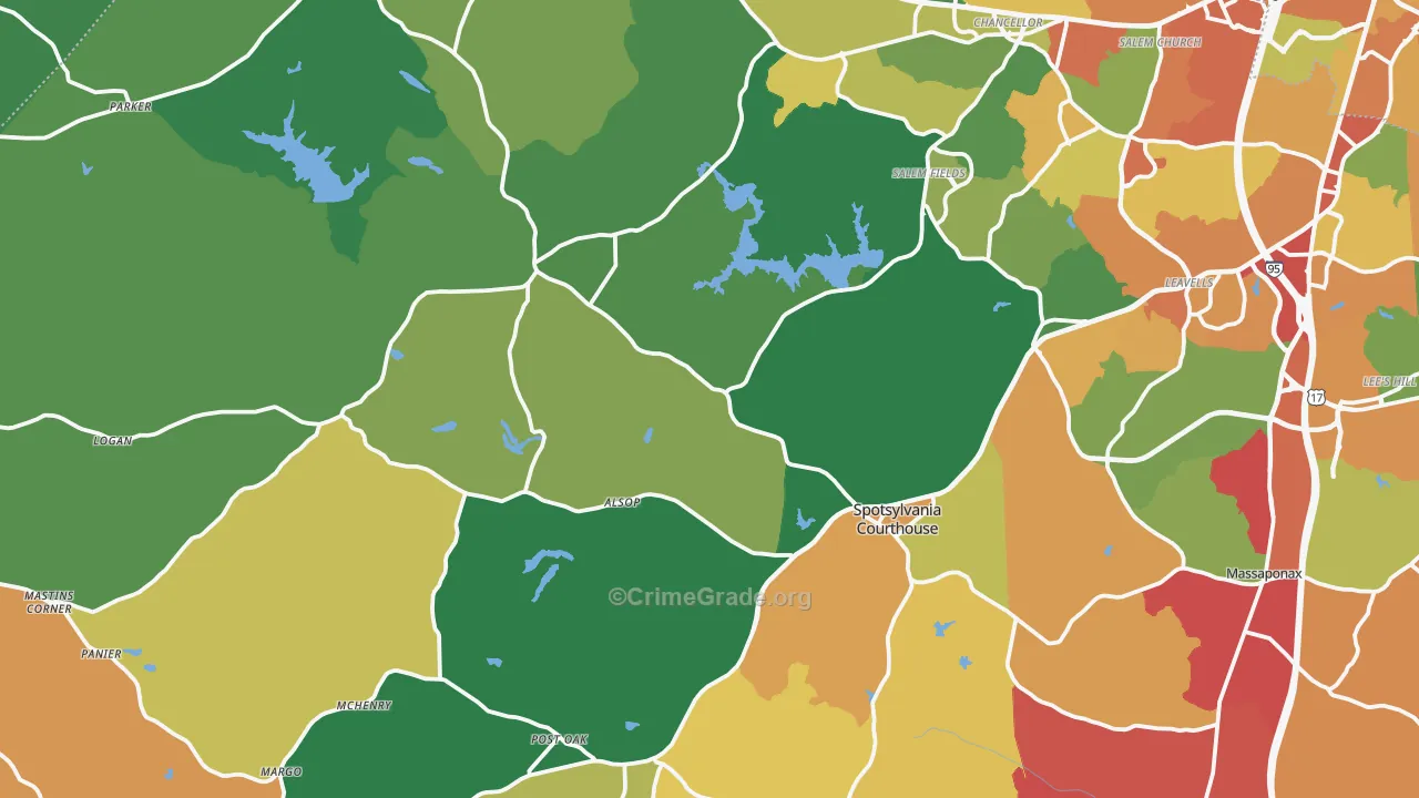 Spotsylvania, VA Map of Assault Rates