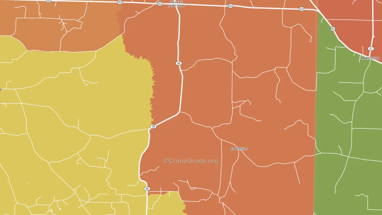 Spotville, AR Map of Assault Rates