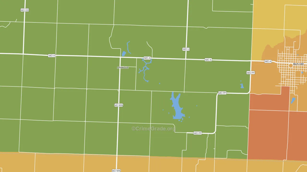 Sprague, MO Map of Assault Rates