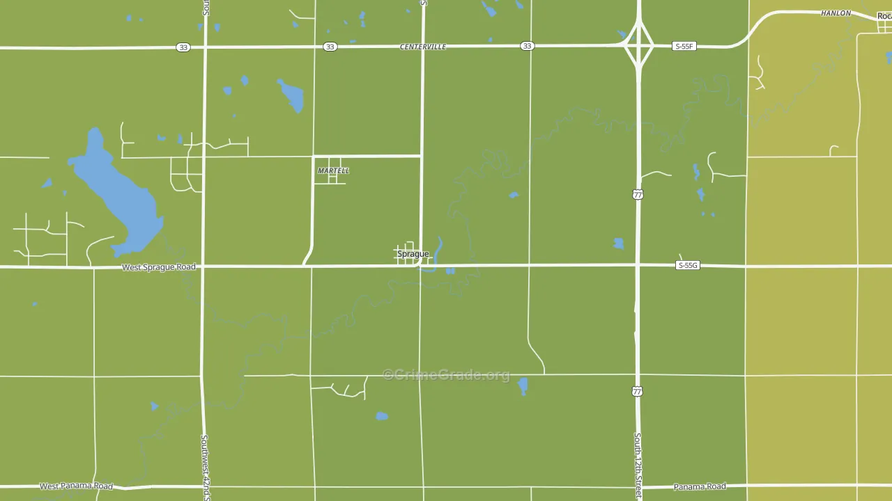 Sprague, NE Map of Assault Rates
