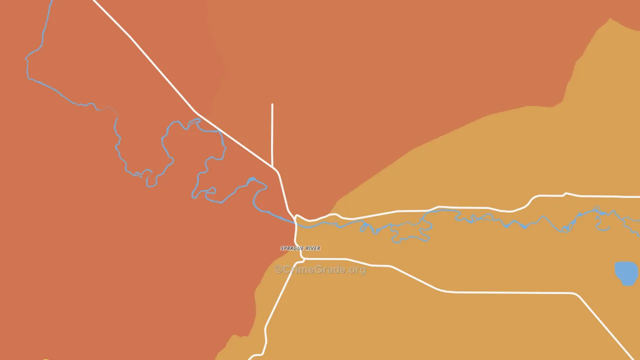 Sprague River, OR Map of Assault Rates