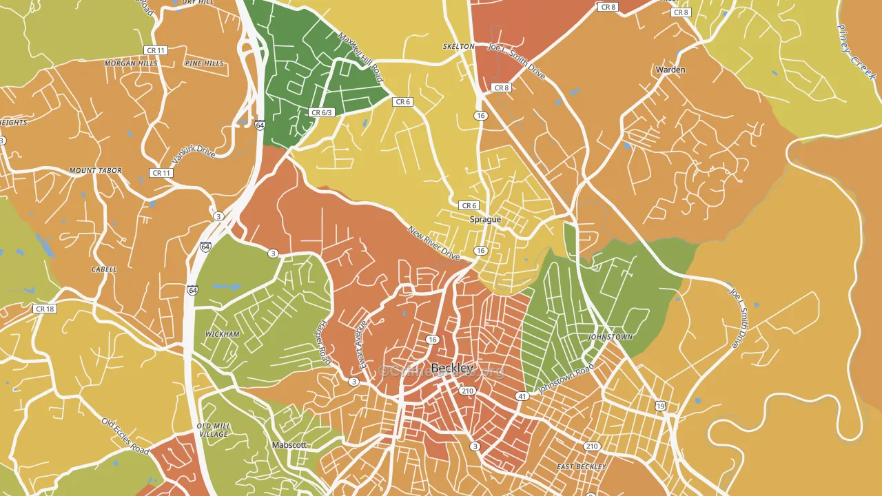 Sprague, WV Map of Assault Rates