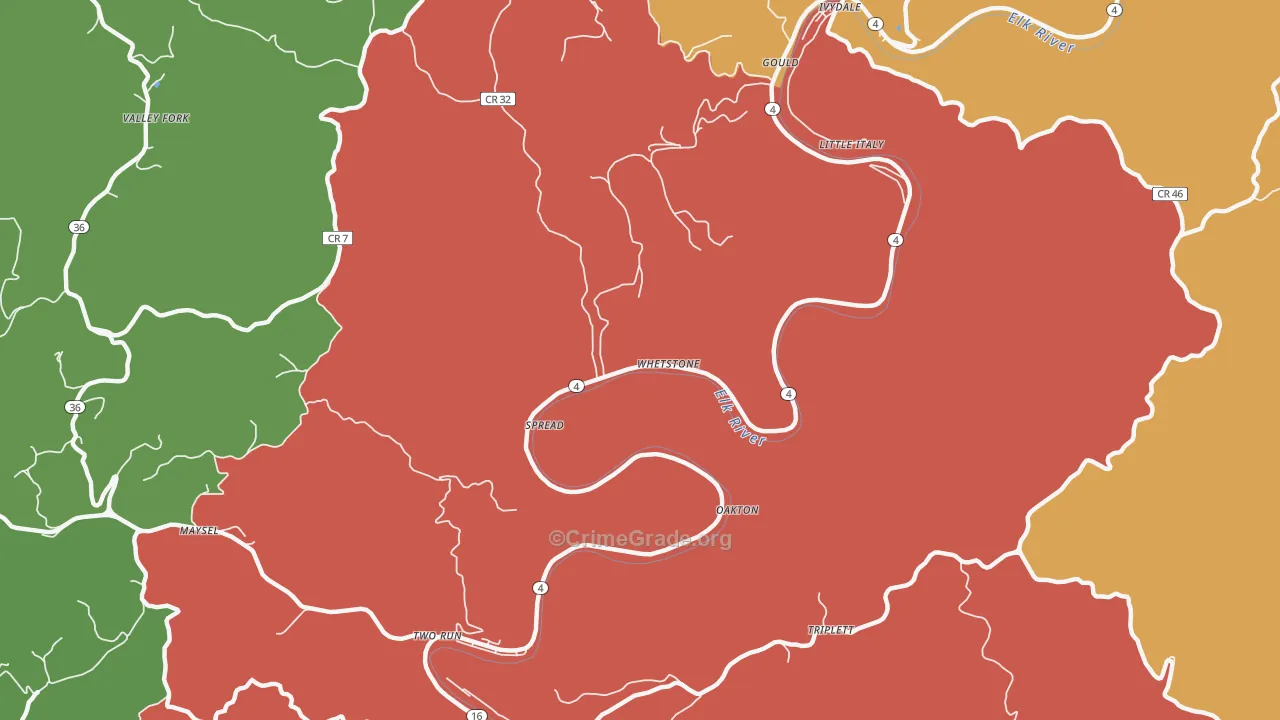 Spread, WV Map of Assault Rates