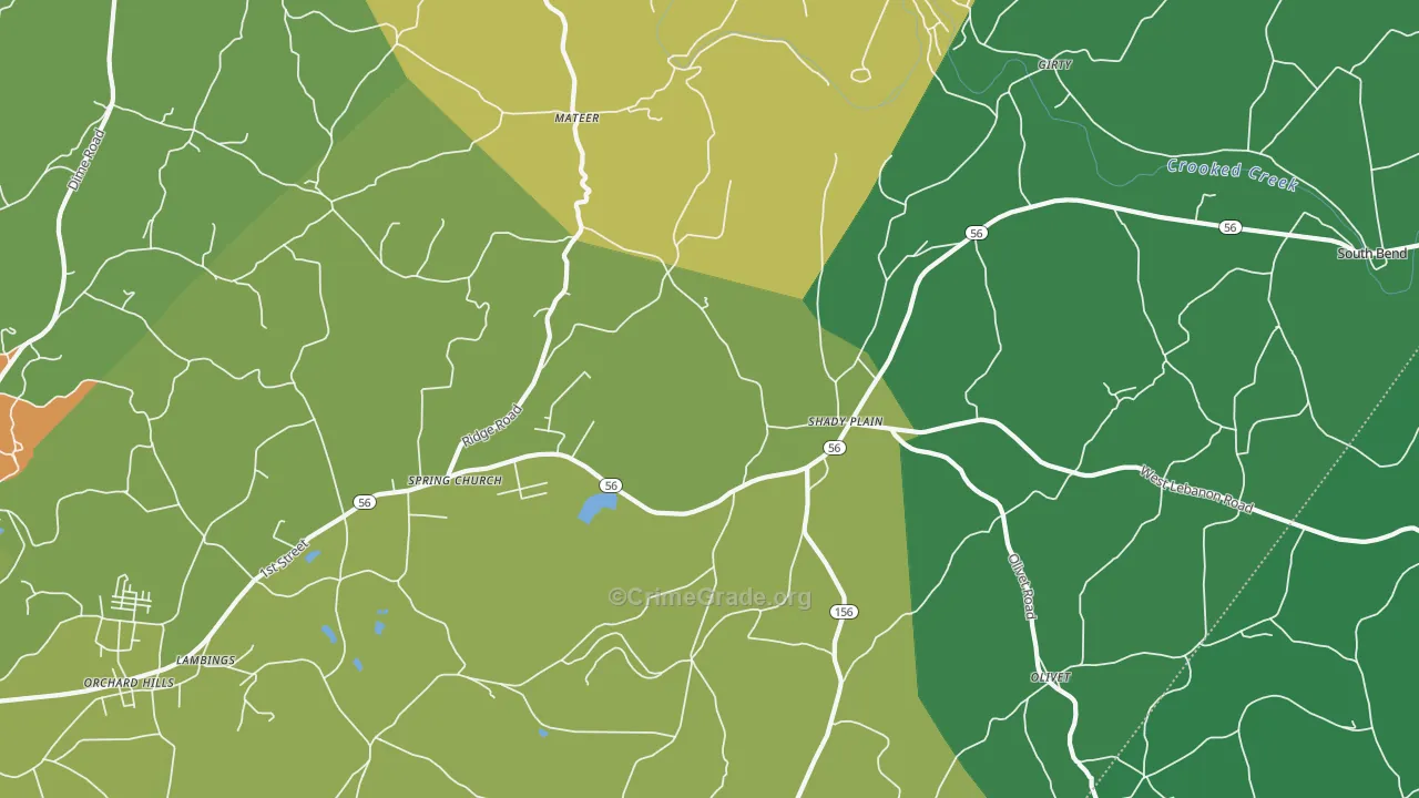 Spring Church, PA Map of Assault Rates