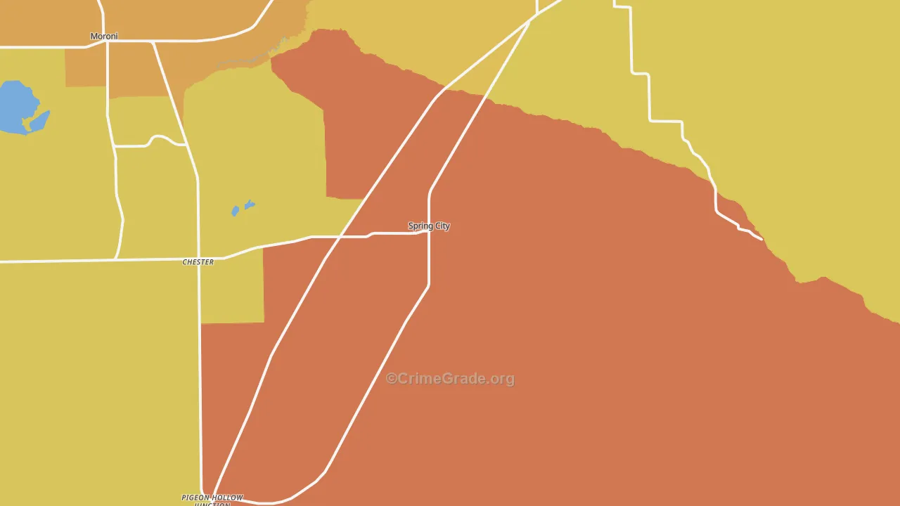 Spring City, UT Map of Assault Rates