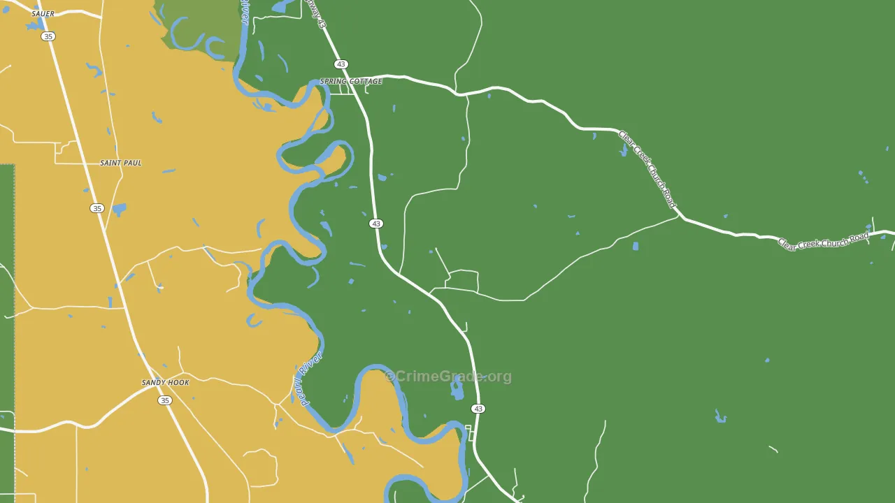 Spring Cottage, MS Map of Assault Rates
