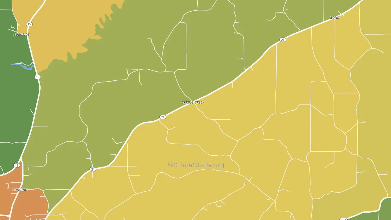 Spring Creek, MS Map of Assault Rates