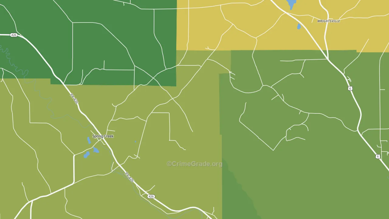 Spring Creek, PA Map of Assault Rates