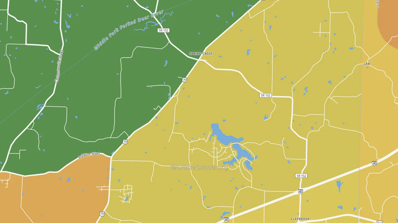 Spring Creek, TN Map of Assault Rates