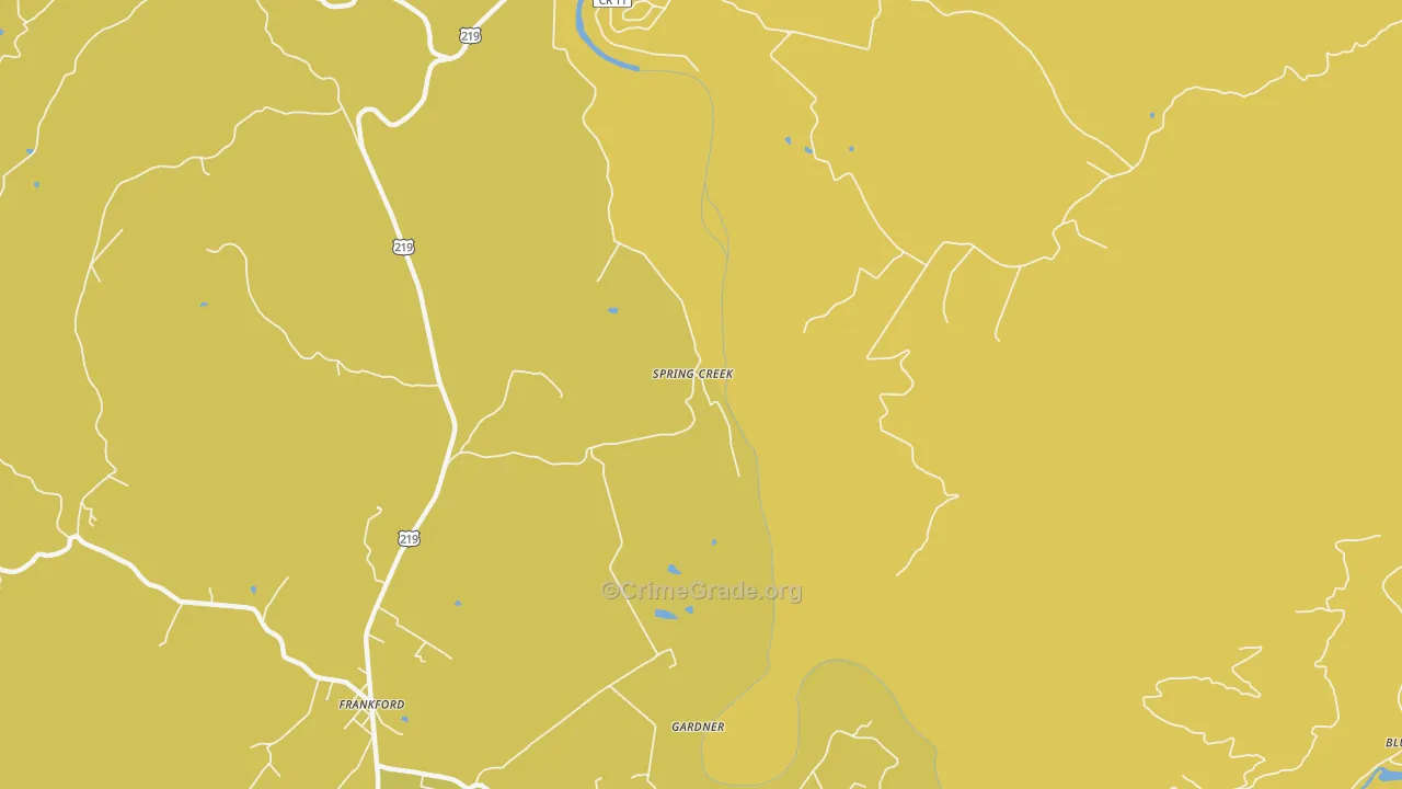 Spring Creek, WV Map of Assault Rates