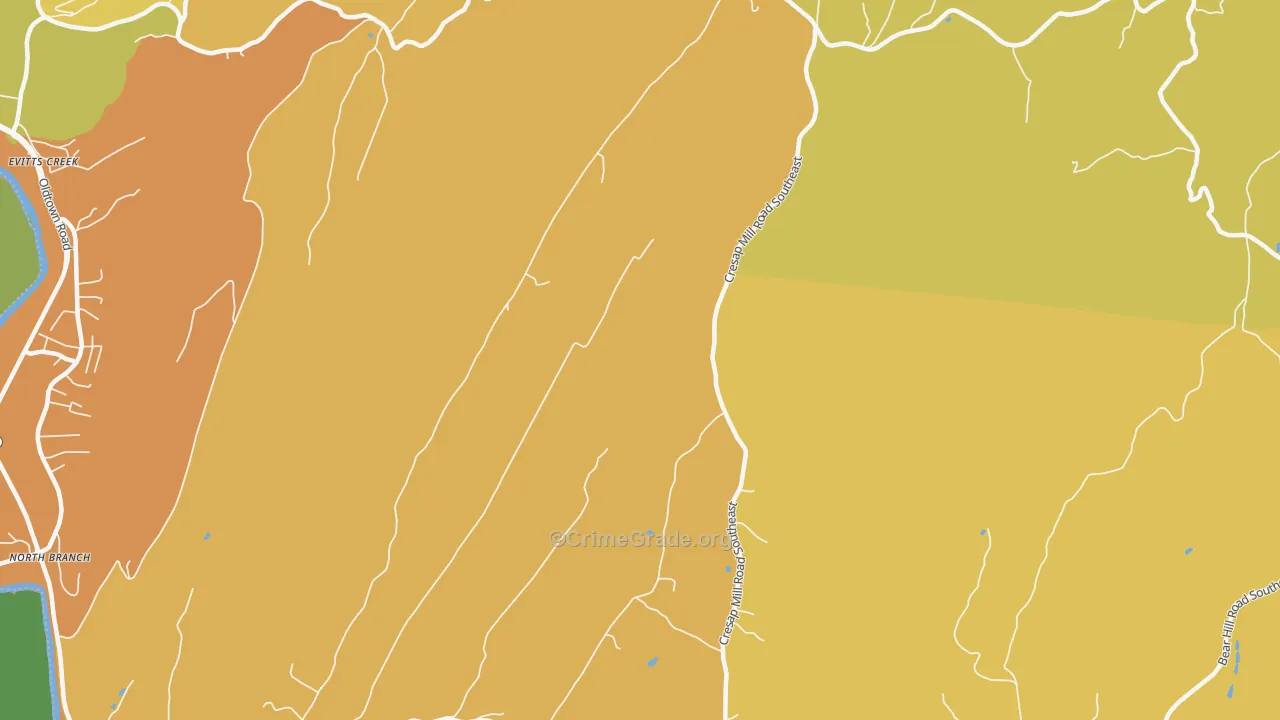 Spring Gap, MD Map of Assault Rates