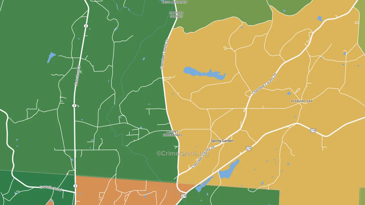 Spring Garden, AL Map of Assault Rates