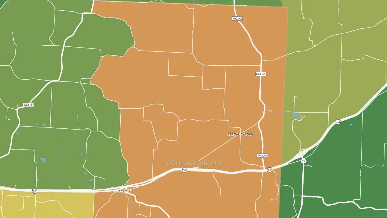 Spring Garden, MO Map of Assault Rates