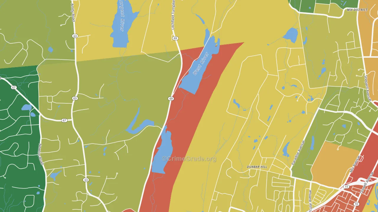 Spring Glen, CT Map of Assault Rates