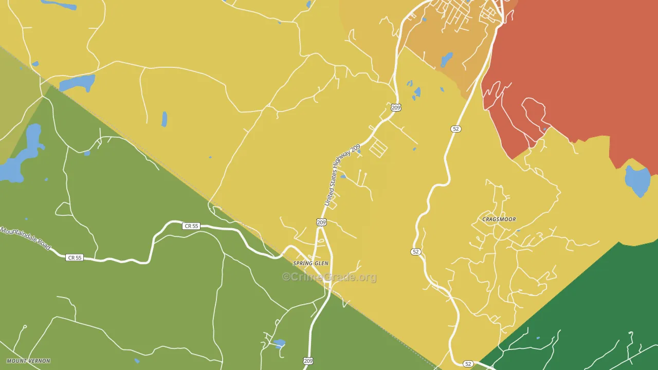 Spring Glen, NY Map of Assault Rates