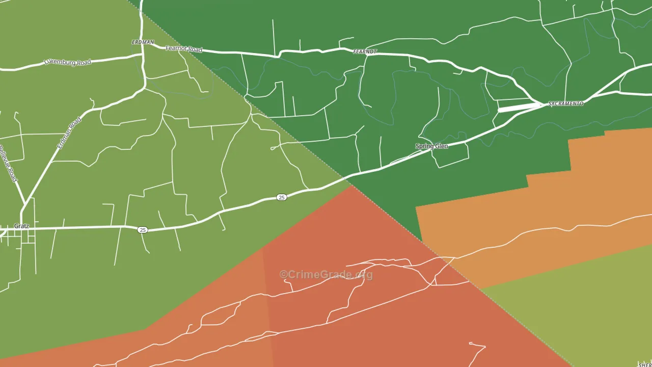 Spring Glen, PA Map of Assault Rates
