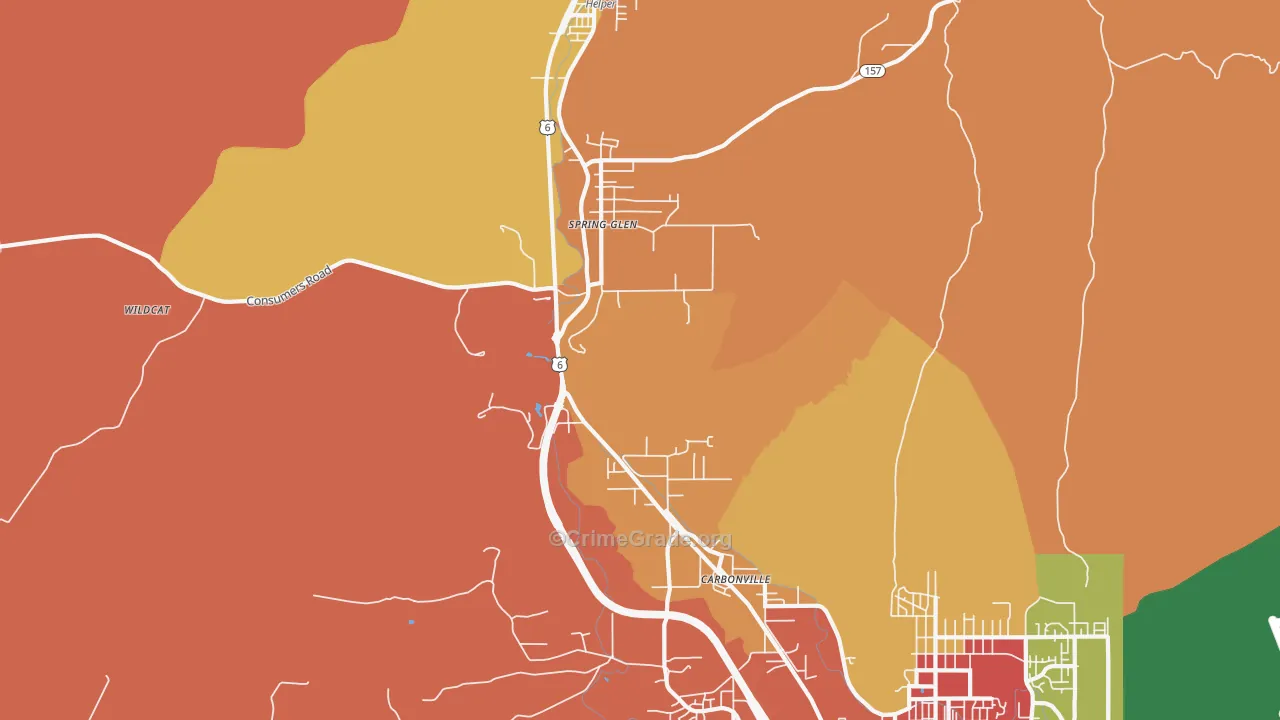 Spring Glen, UT Map of Assault Rates