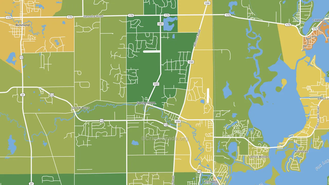 Spring Grove, IL Map of Assault Rates