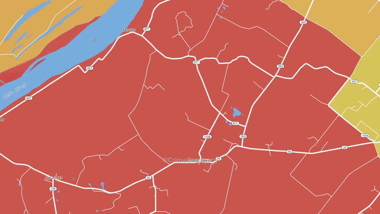 Spring Grove, KY Map of Assault Rates