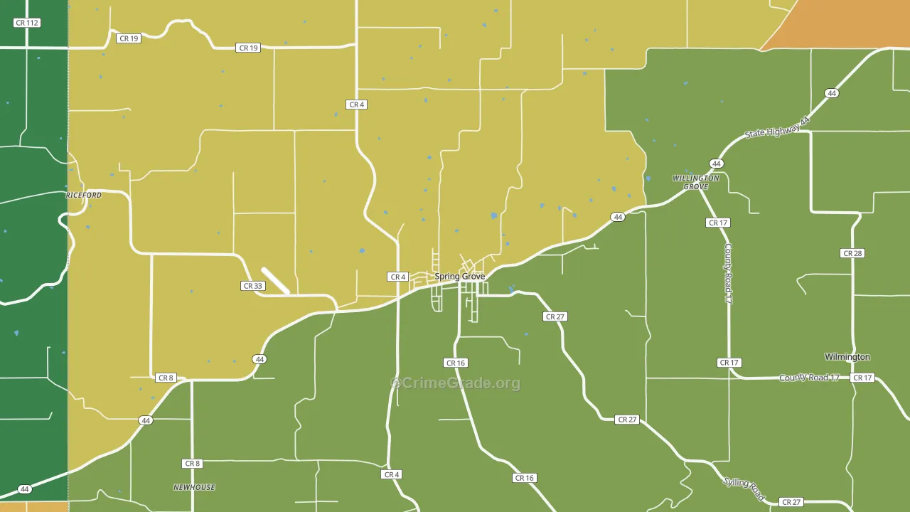 Spring Grove, MN Map of Assault Rates