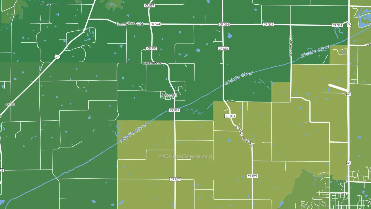 Spring Hill, IA Map of Assault Rates