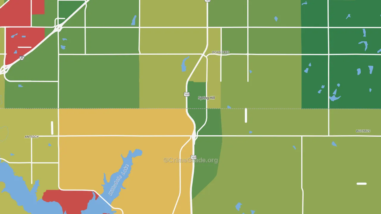 Spring Hill, KS Map of Assault Rates