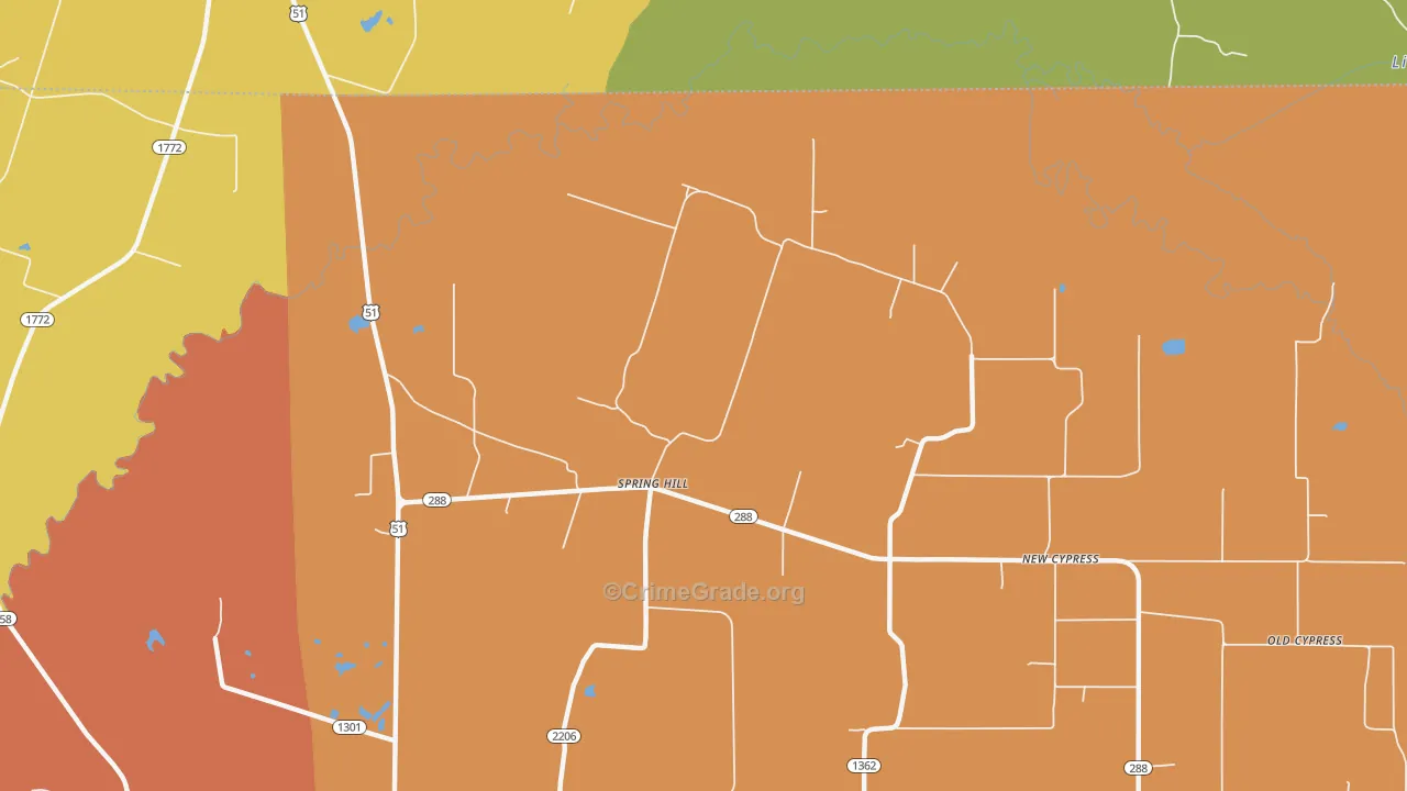 Spring Hill, KY Map of Assault Rates