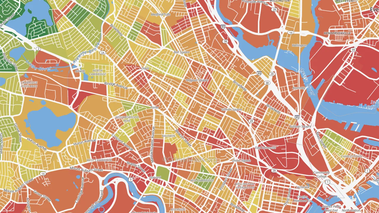 Spring Hill, Somerville, MA Map of Assault Rates