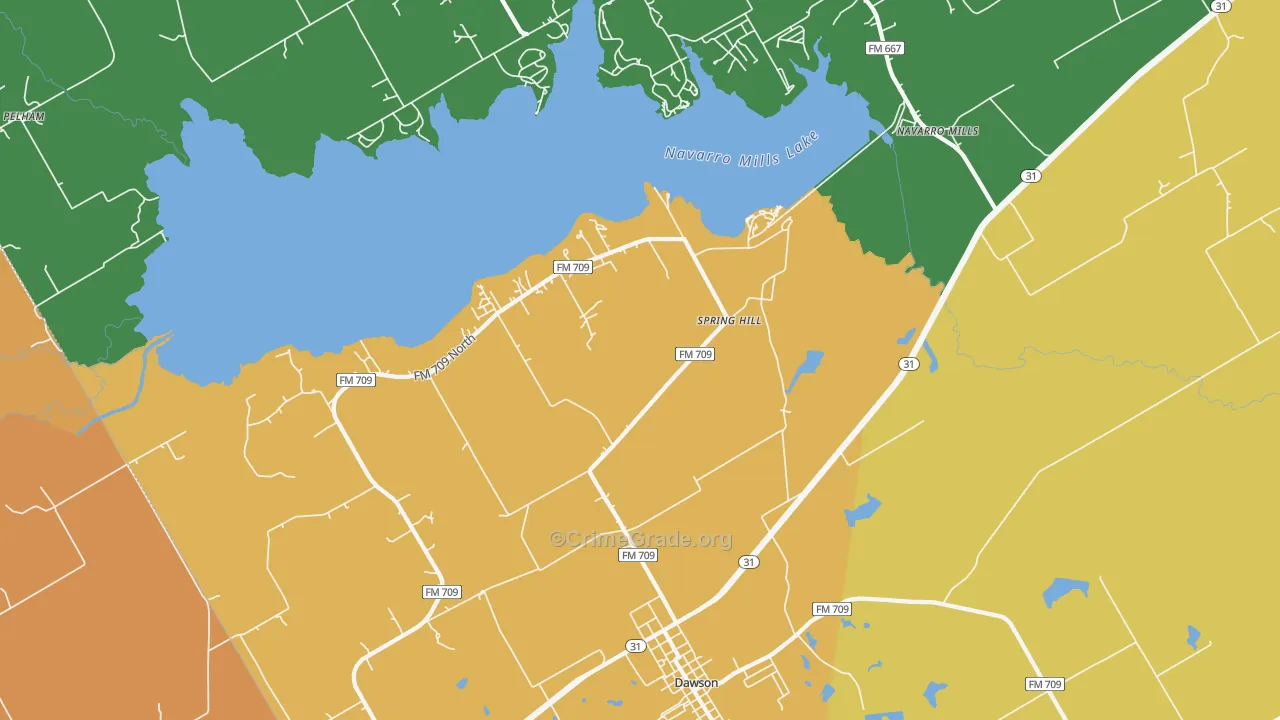 Spring Hill, TX Map of Assault Rates