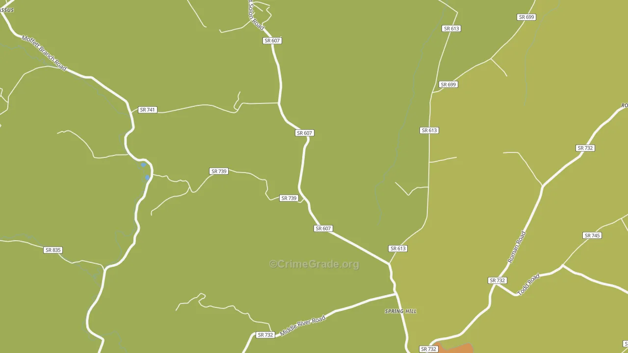Spring Hill, VA Map of Assault Rates