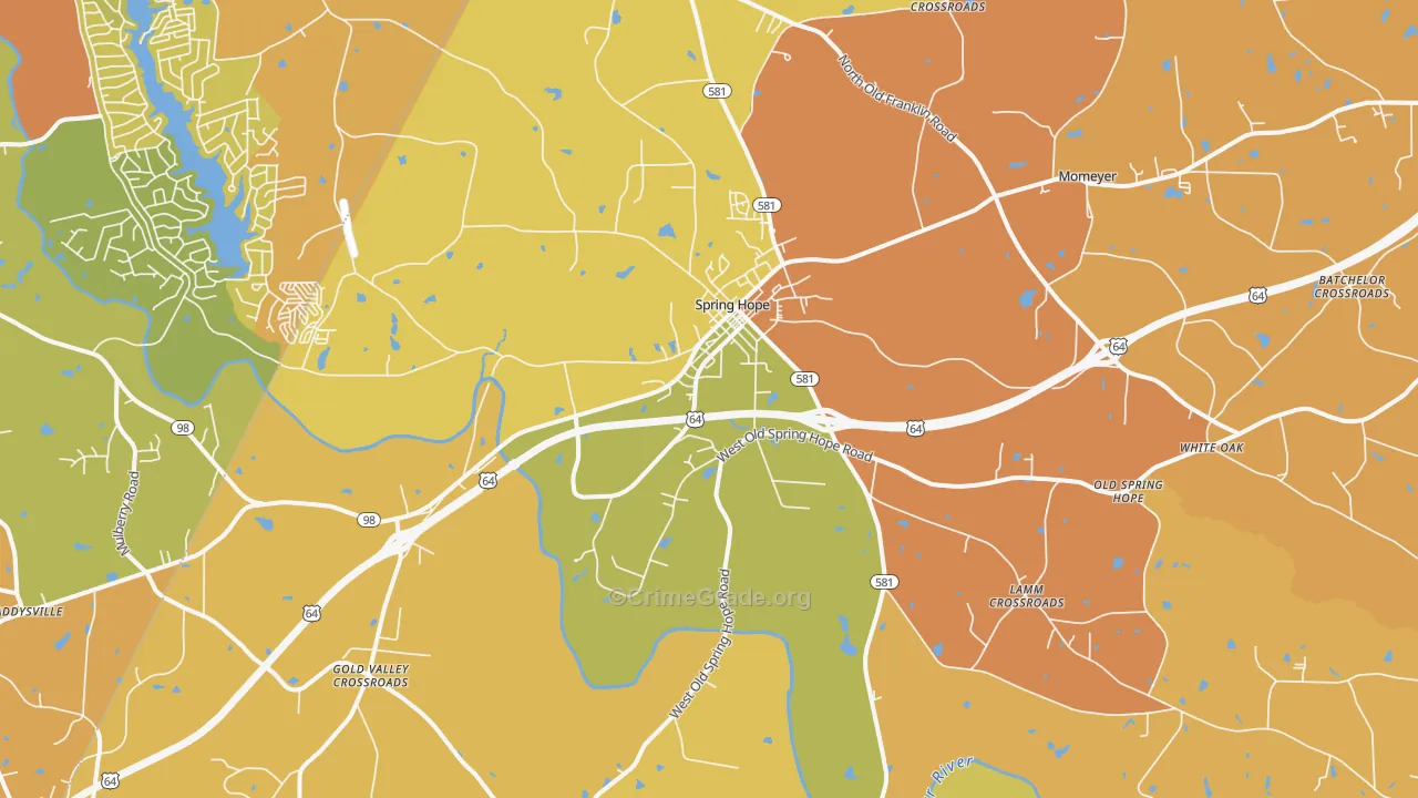 Spring Hope, NC Map of Assault Rates