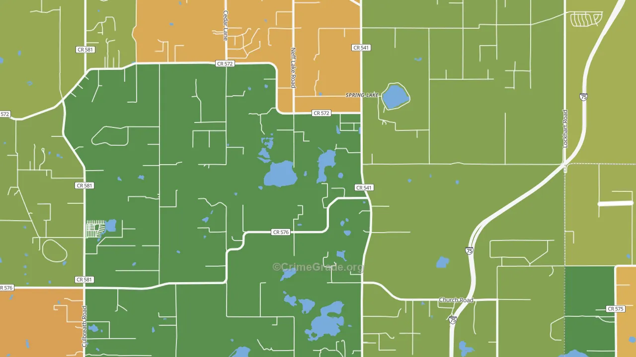 Spring Lake, FL Map of Assault Rates