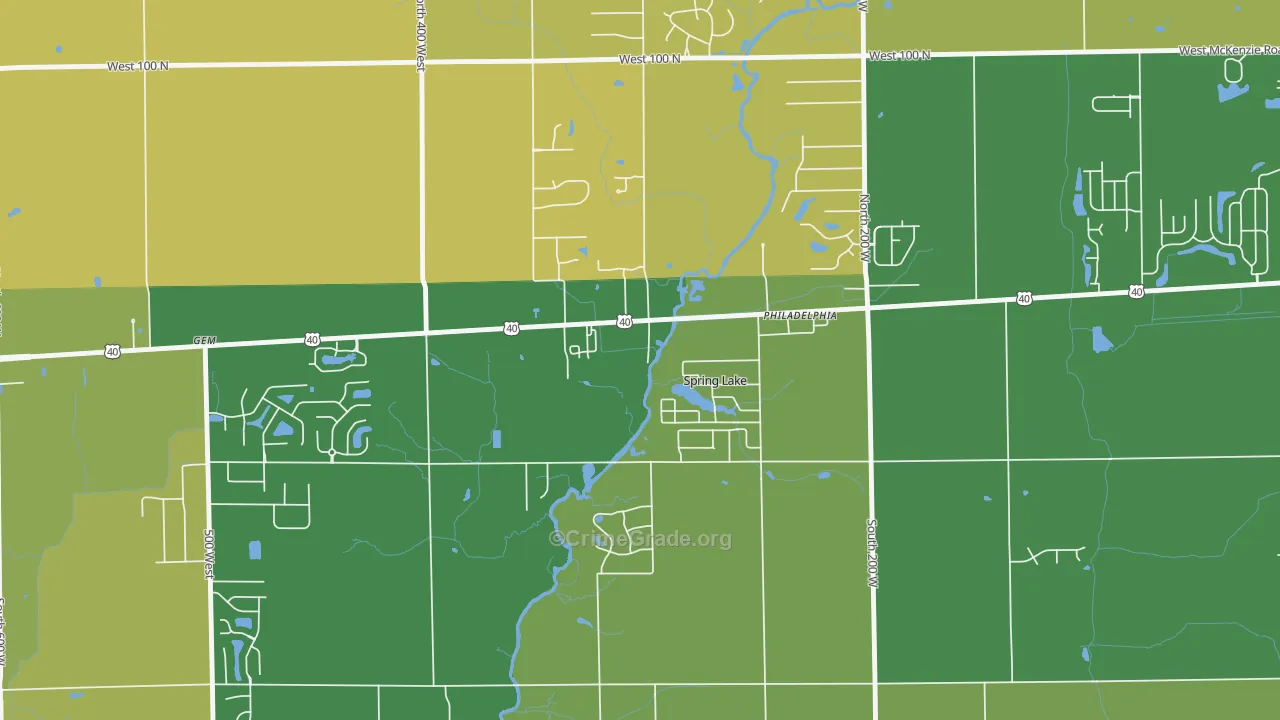 Spring Lake, IN Map of Assault Rates