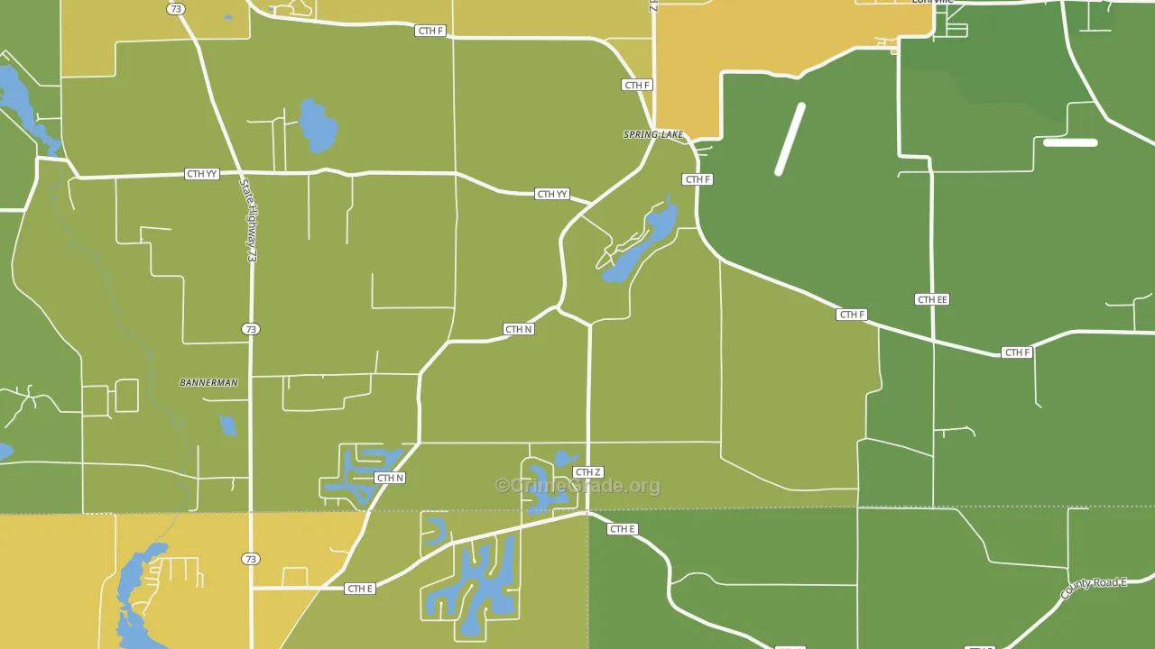 Spring Lake, WI Map of Assault Rates