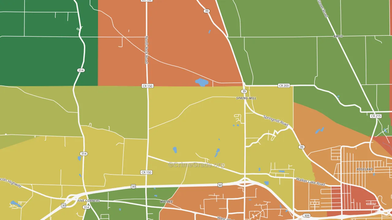 Spring Mill, OH Map of Assault Rates