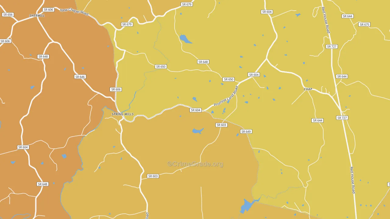 Spring Mills, VA Map of Assault Rates