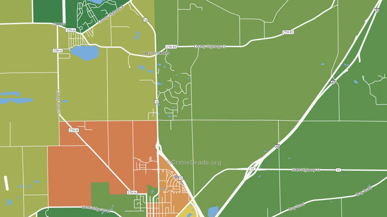 Spring Prairie, WI Map of Assault Rates