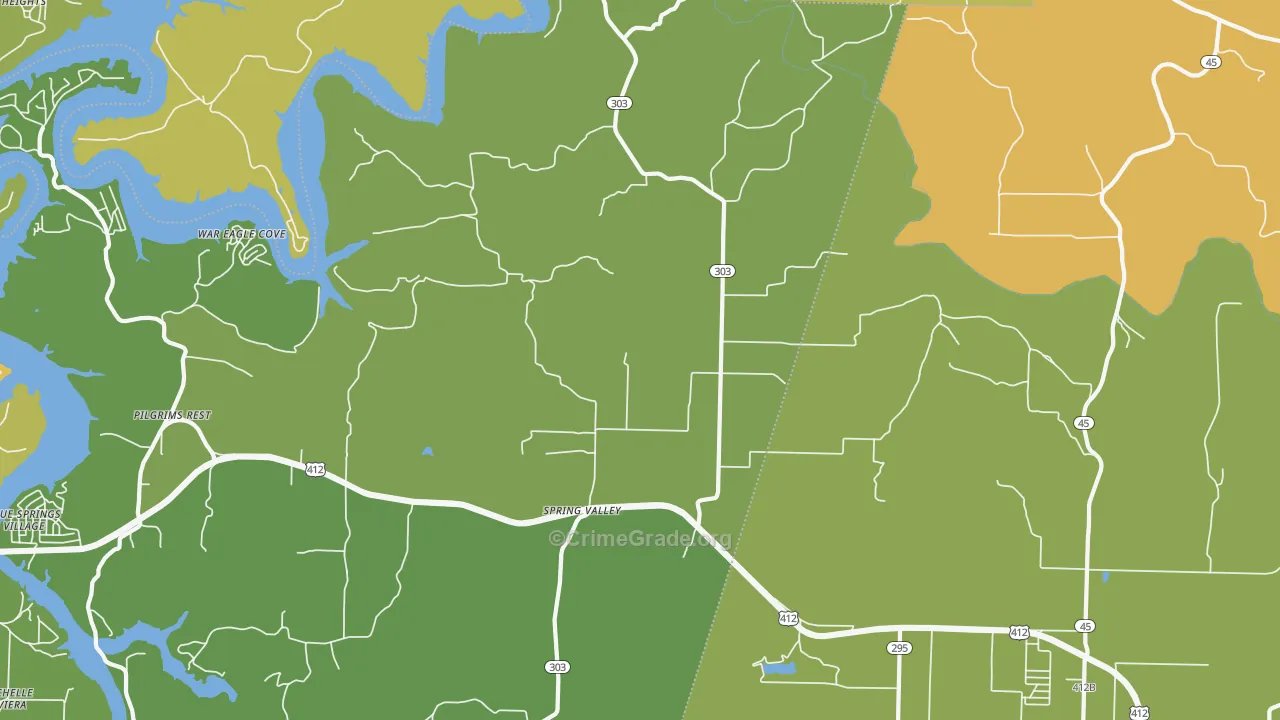 Spring Valley, AR Map of Assault Rates