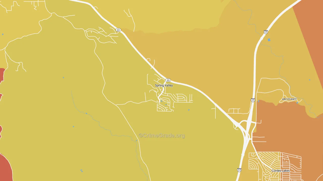 Spring Valley, AZ Map of Assault Rates