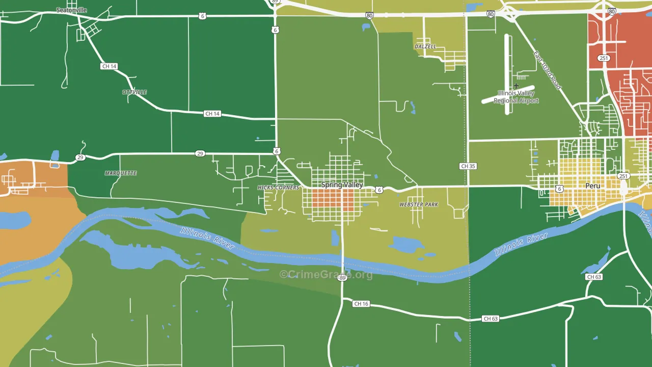 Spring Valley, IL Map of Assault Rates