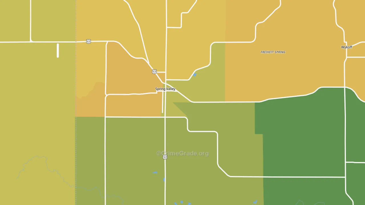 Spring Valley, MN Map of Assault Rates