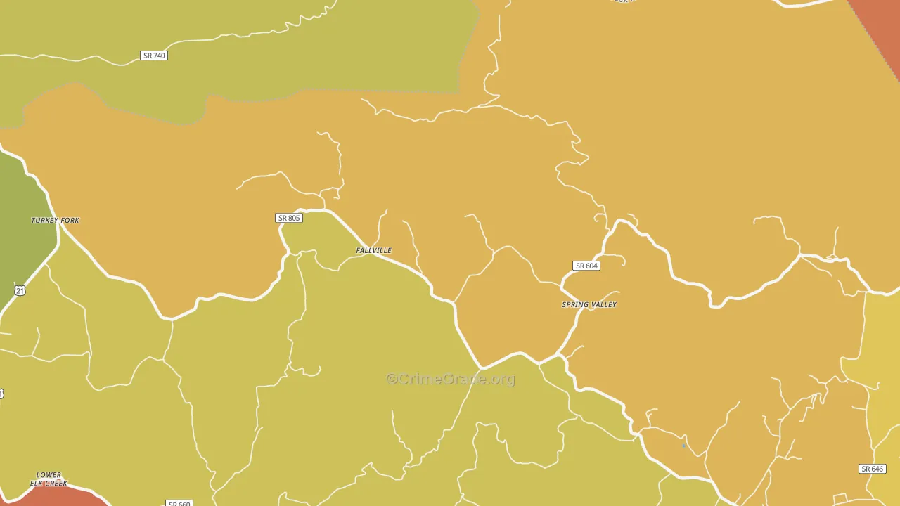 Spring Valley, VA Map of Assault Rates