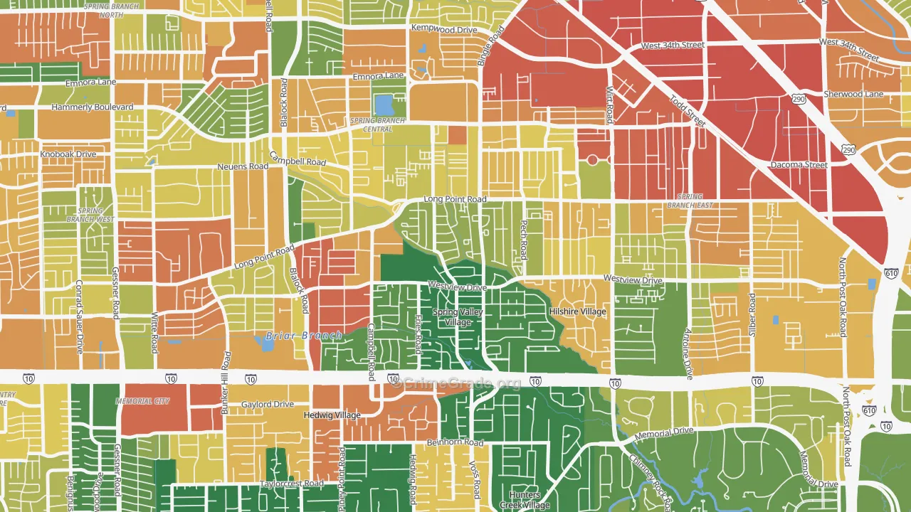 Spring Valley Village, TX Map of Assault Rates