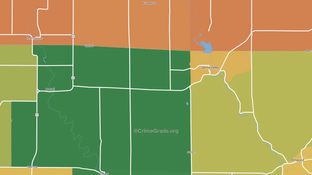 Spring Valley, WI Map of Assault Rates