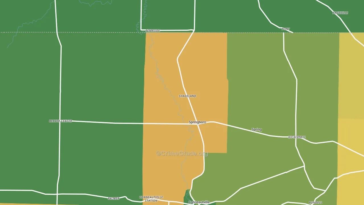 Springboro, PA Map of Assault Rates